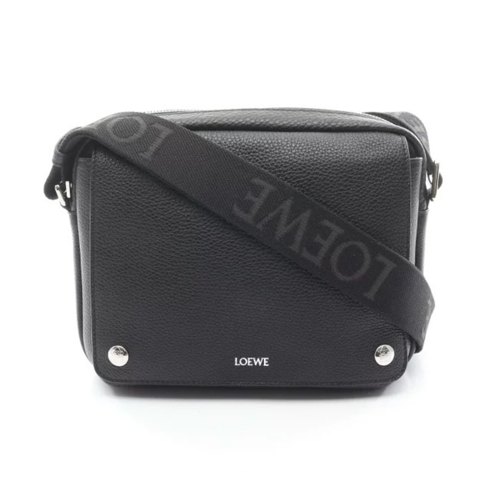 Loewe Pele Messenger Bag Shoulder Leather Black